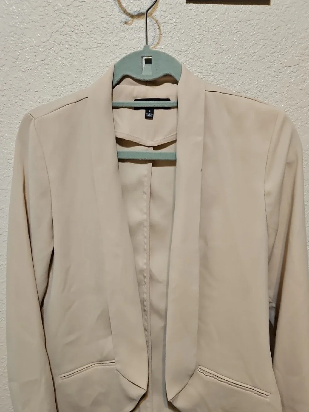 Lulu's Beige Open-Front Draped Blazer